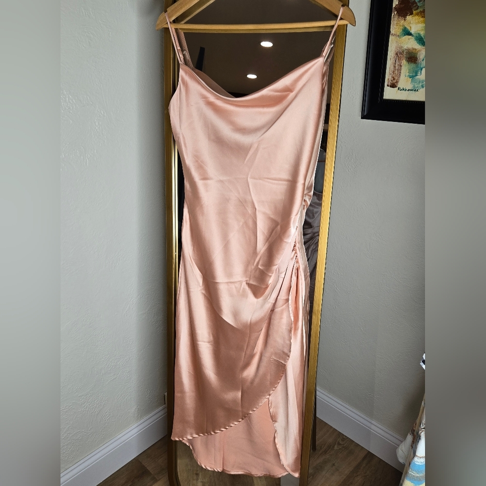 Pink slip dress
